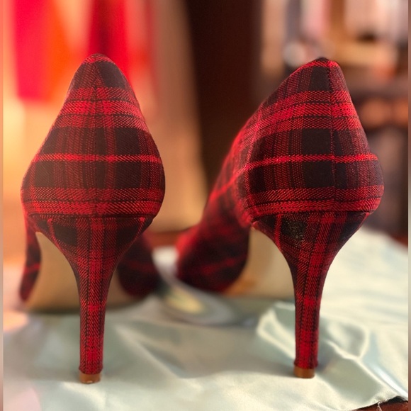 BCBGeneration Red Plaid Heels - Picture 10 of 13